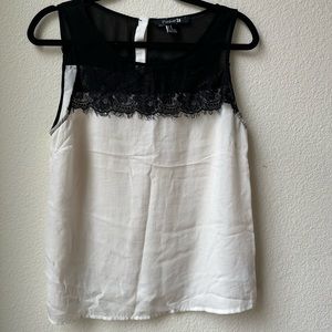 Forever 21 Black White Lace Blouse - Size M